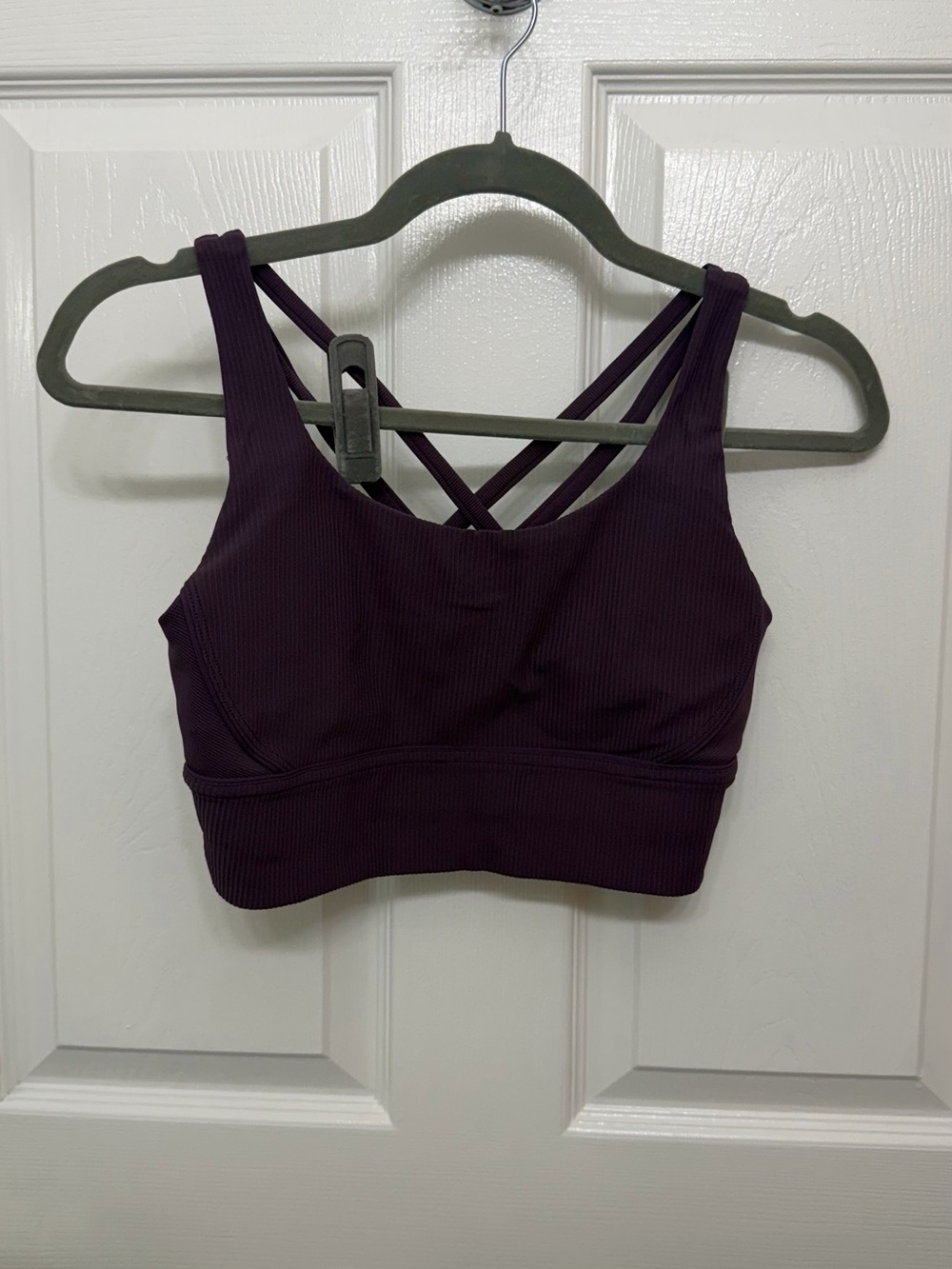 lululemon athletica Ribbed Plum Strappy Sports Bra